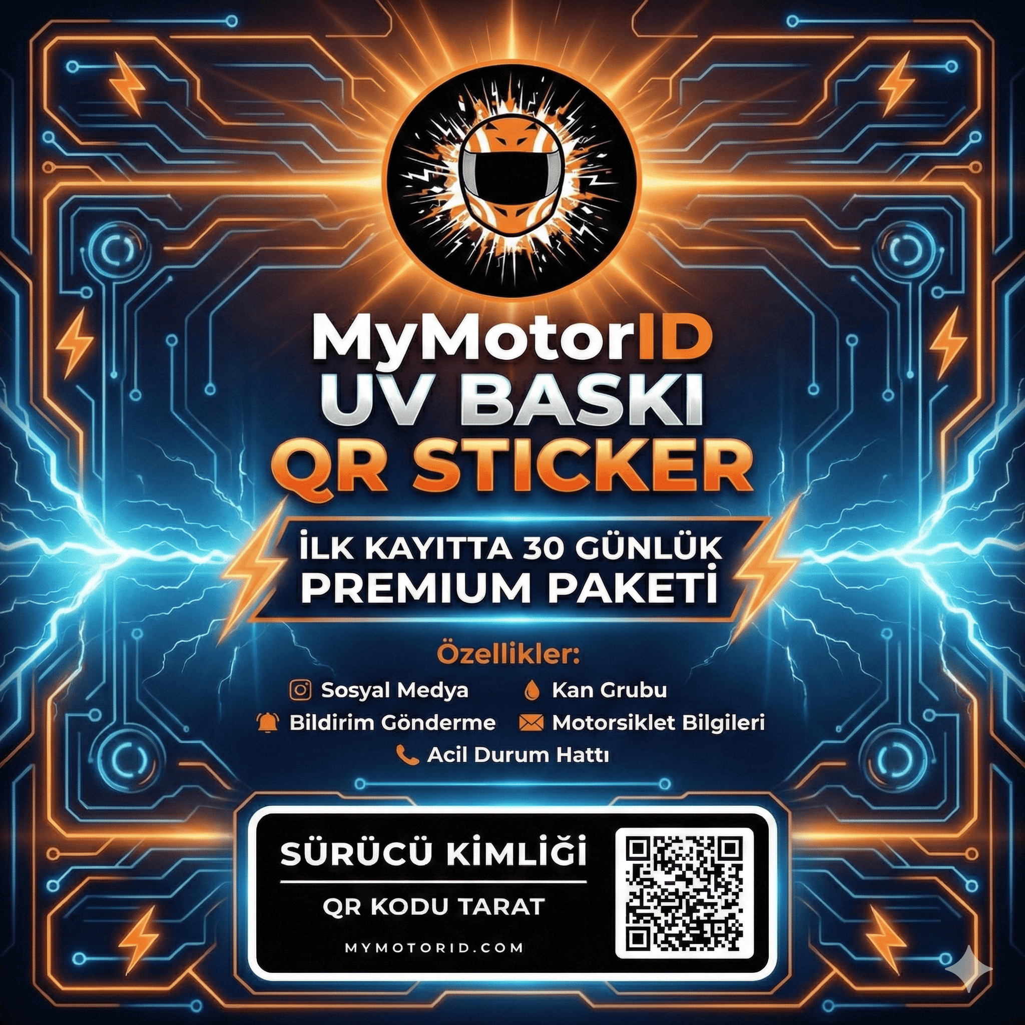 MyMotorID ÇETE PAKETİ QR STİCKER